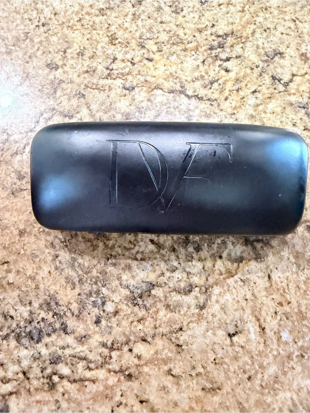 Diane Von Furstenberg Black Hard Sunglasses Case with DVF Embossing